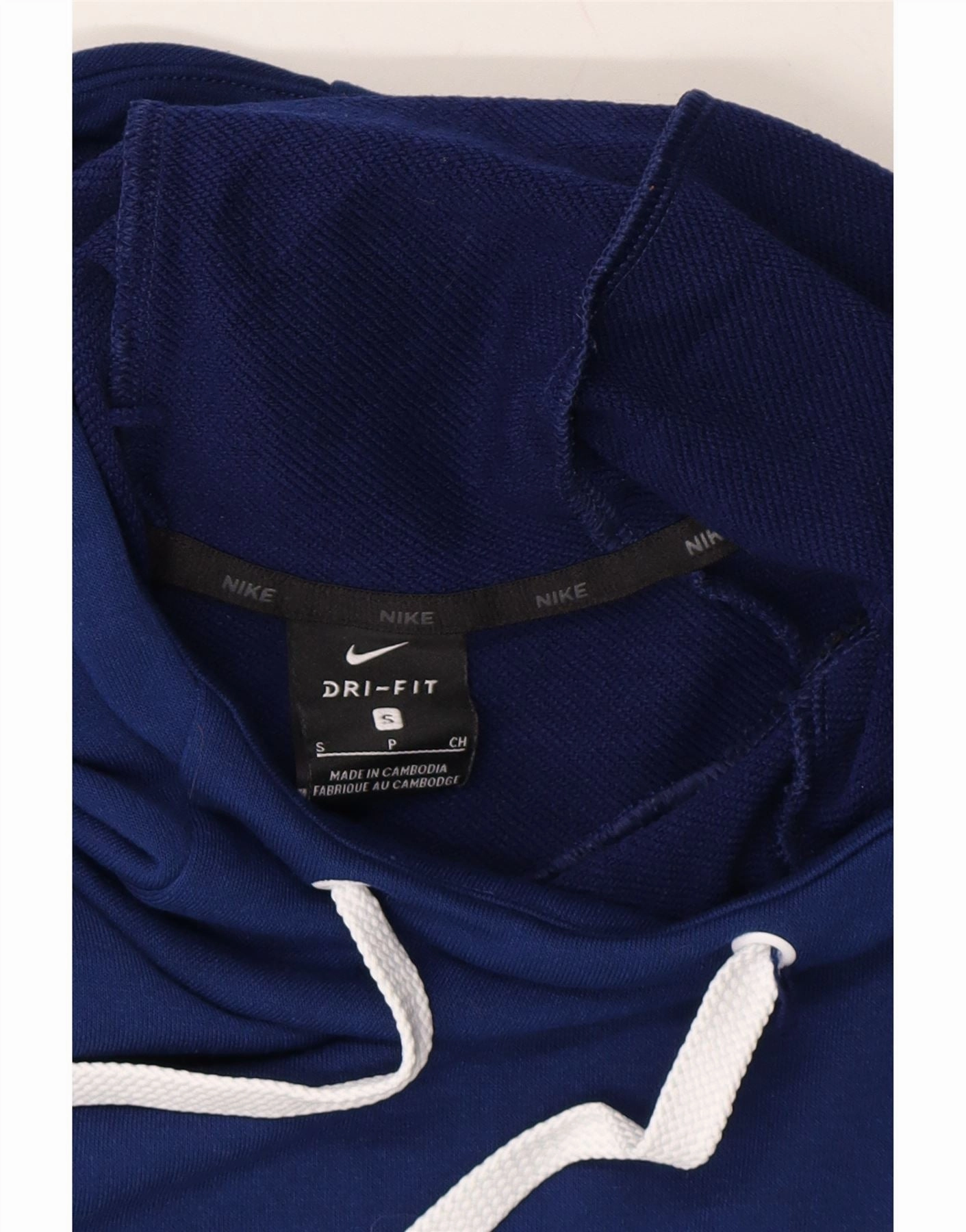 NIKE Mens Dri Fit Graphic Hoodie Jumper Small Blue Polyester