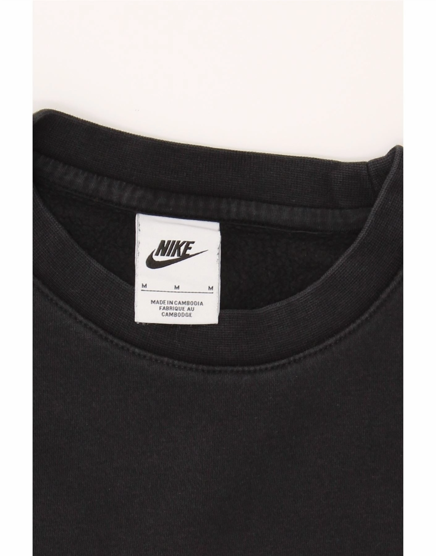 NIKE Mens Graphic Sweatshirt Jumper Medium Black Cotton
