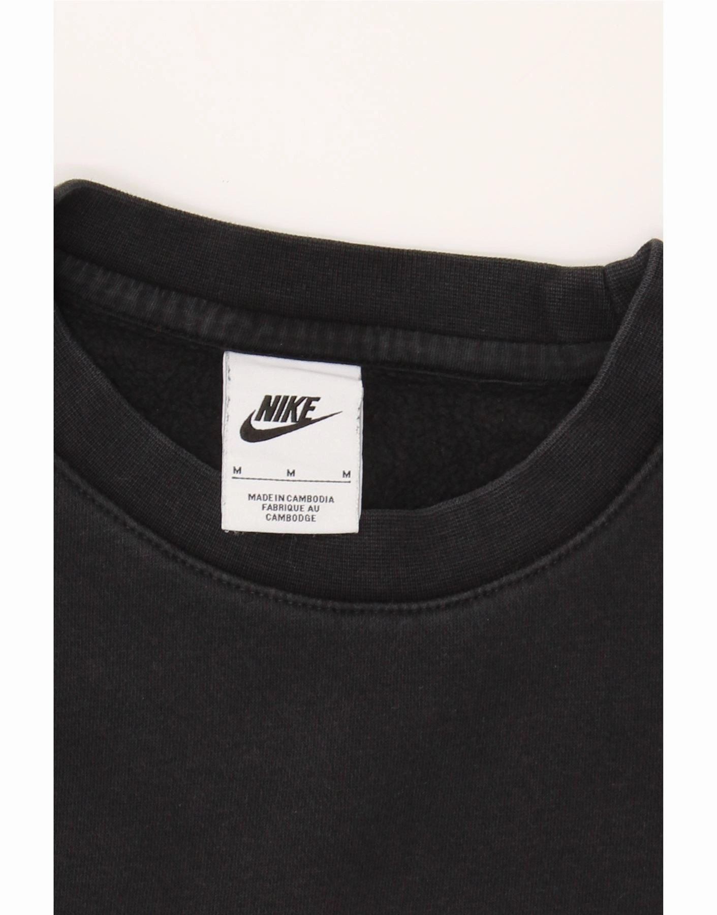 NIKE Mens Graphic Sweatshirt Jumper Medium Black Cotton
