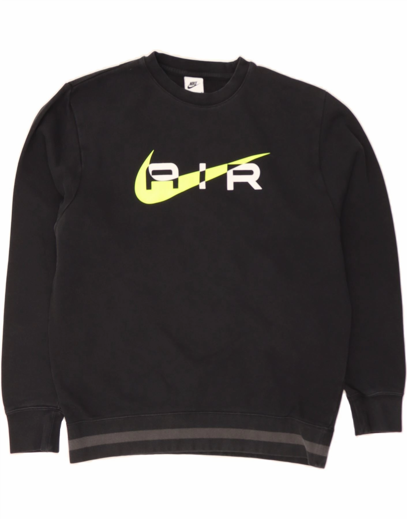 NIKE Mens Graphic Sweatshirt Jumper Medium Black Cotton