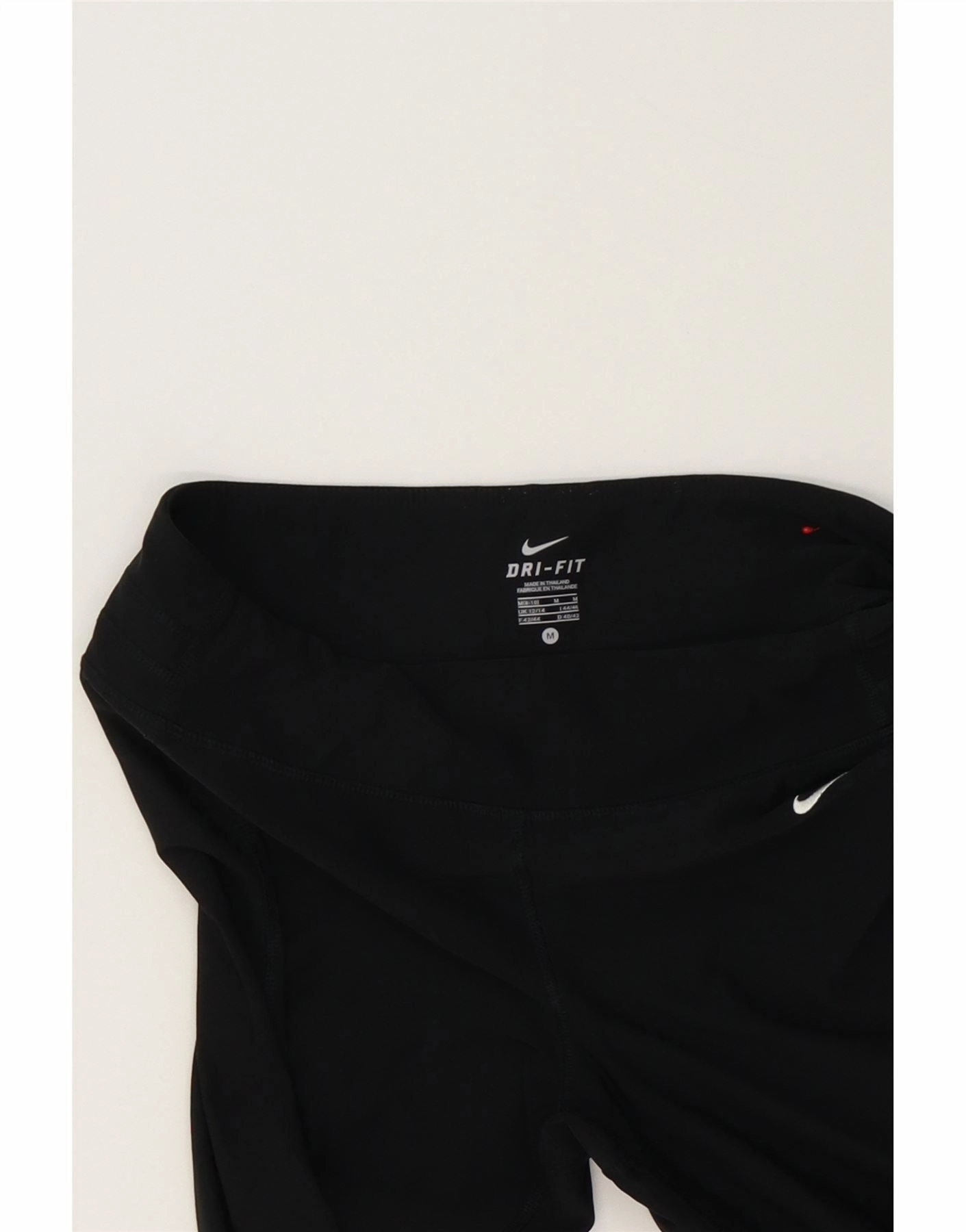NIKE Womens Dri Fit Capri Leggings UK 12/14 Medium  Black Polyester