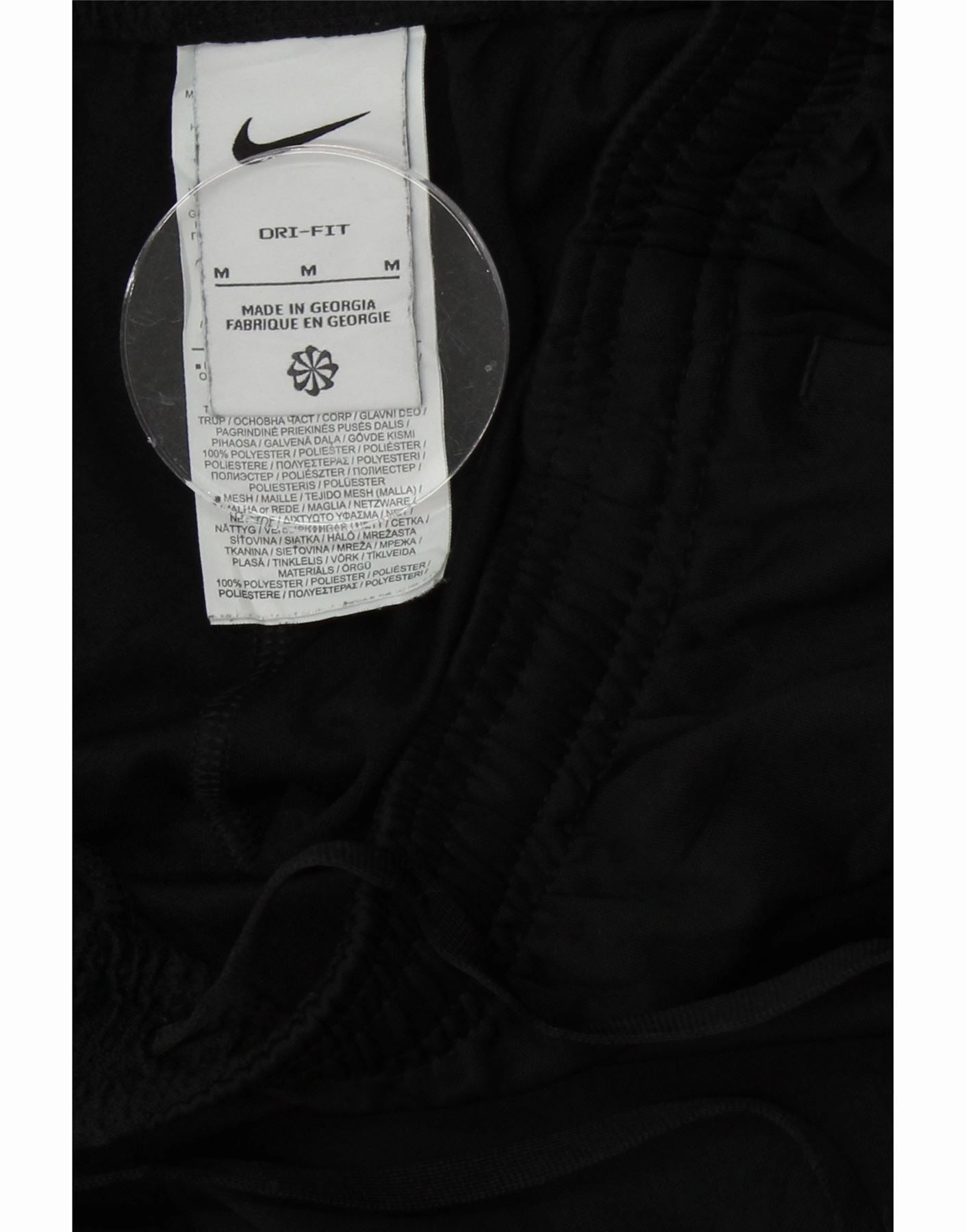 NIKE Womens Dri Fit Tracksuit Trousers UK 12 Medium Black Colourblock