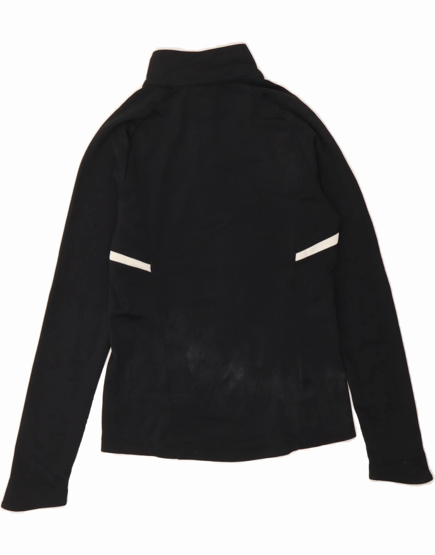 NIKE Womens Zip Neck Pullover Tracksuit Top UK 8/10 Small Black Polyester