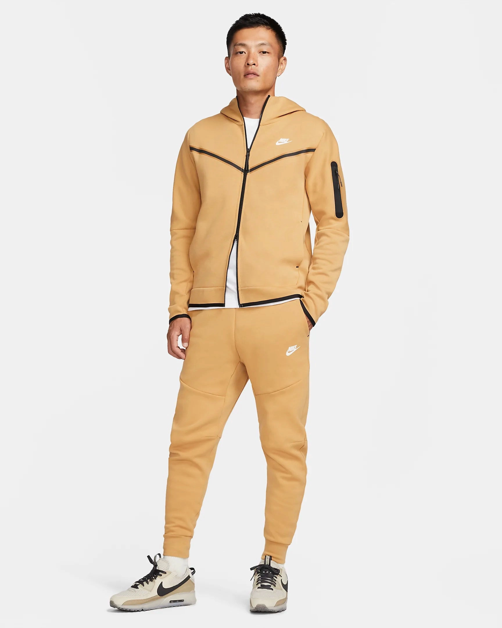 Pantalon jogging Nike Tech Fleece - Beige/Noir