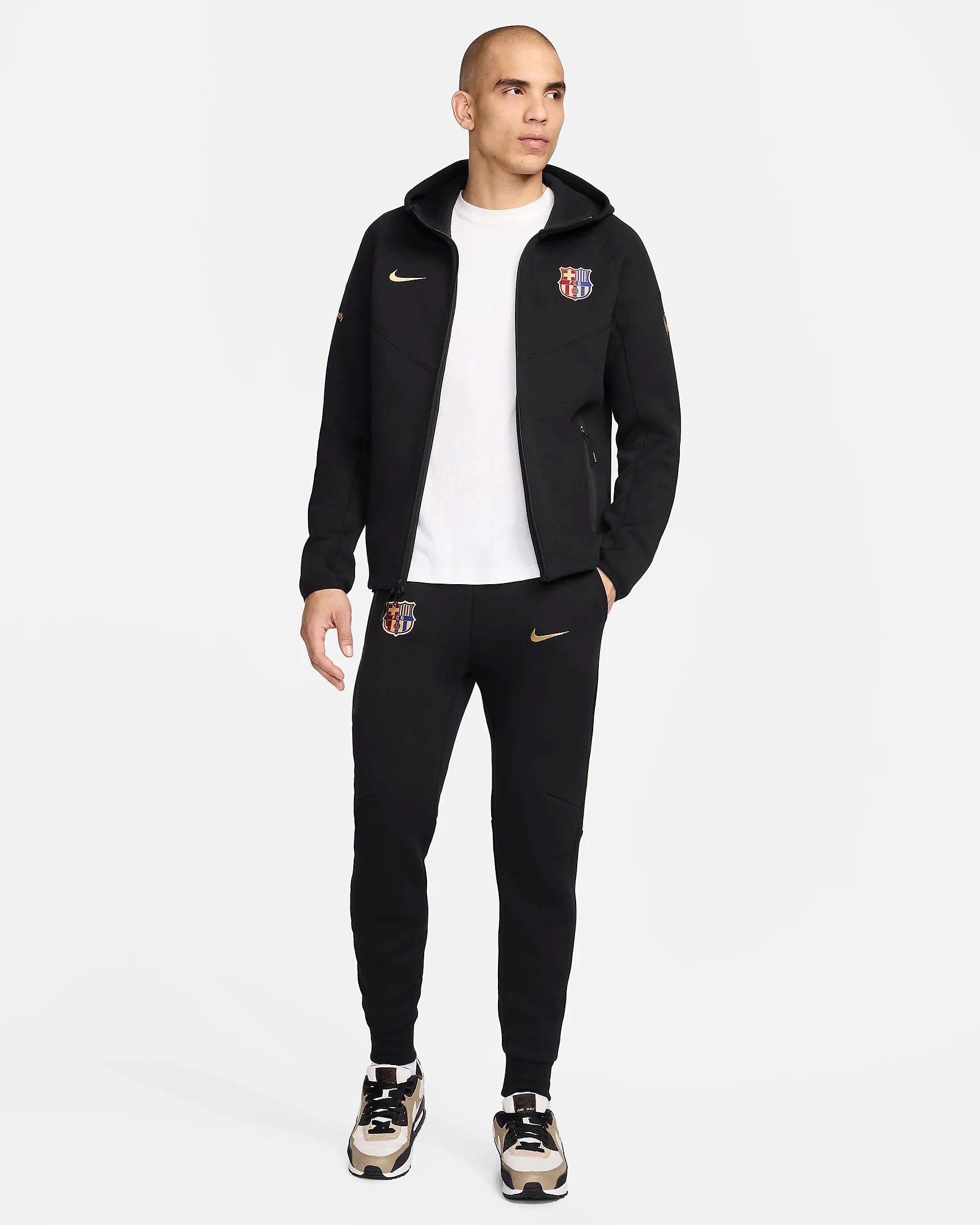 Pantalon Tech Fleece FC Barcelone 2024/2025 - Noir/Doré