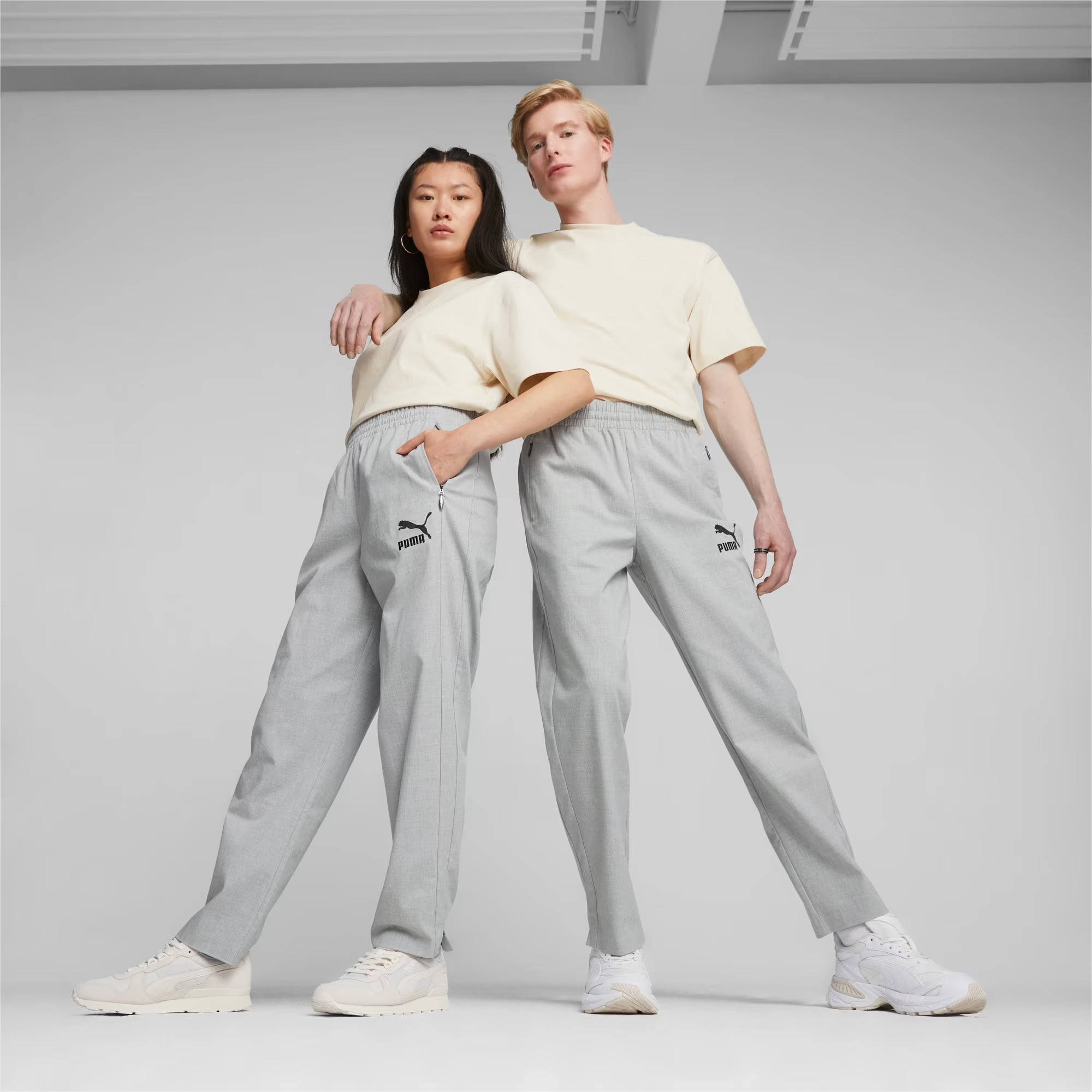 Puma | LUXE SPORT T7 PANTS  { LIGHT GRAY HEATHER
