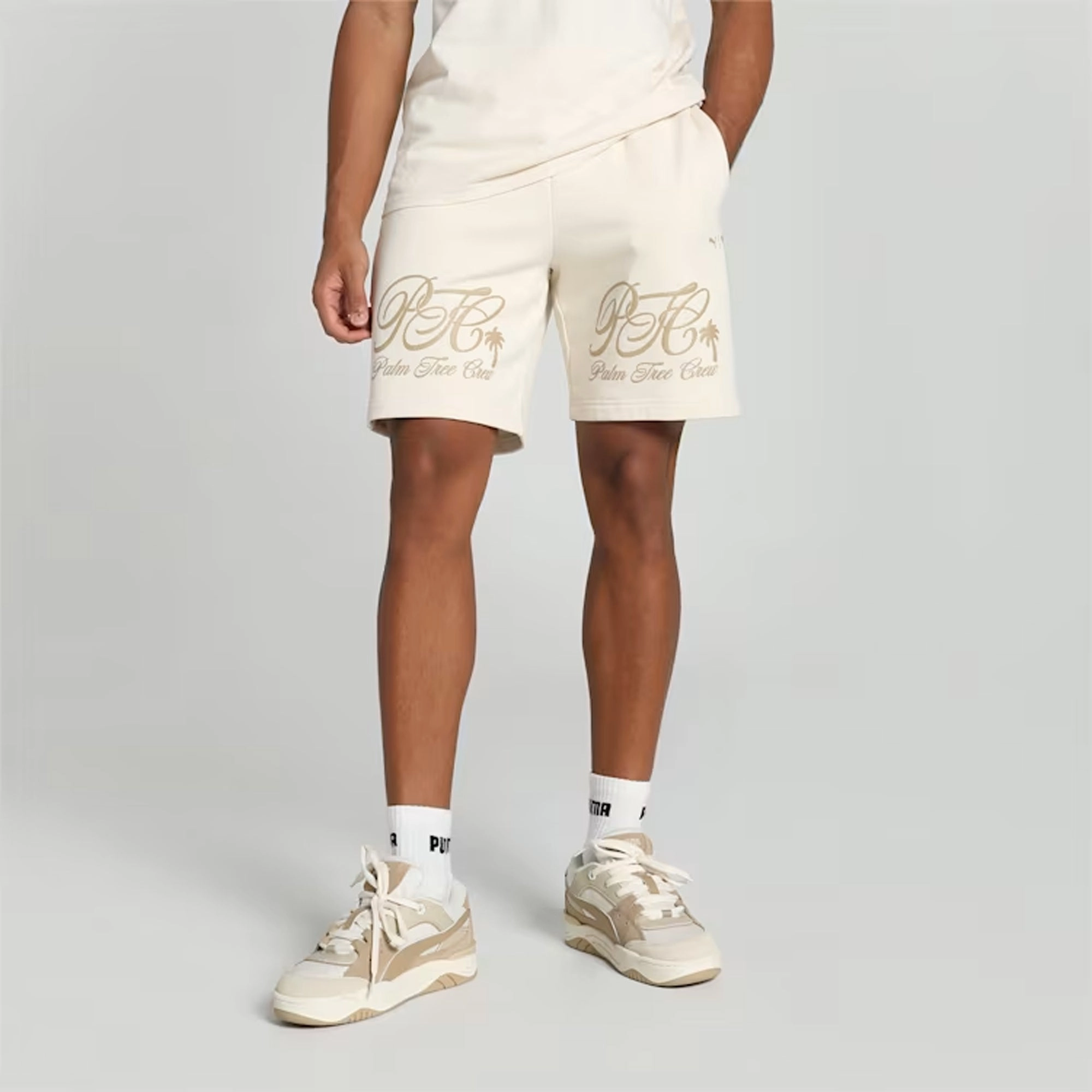 Puma | X PALM TREE CREW RELAXED FIT SHORTS  { ALPINE SNOW