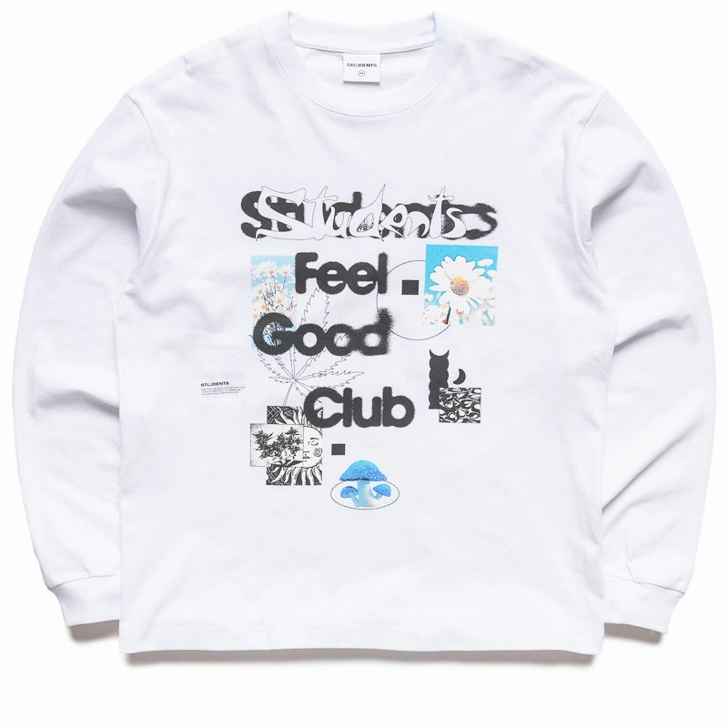 Students Golf Feel Good L/S Tee - White