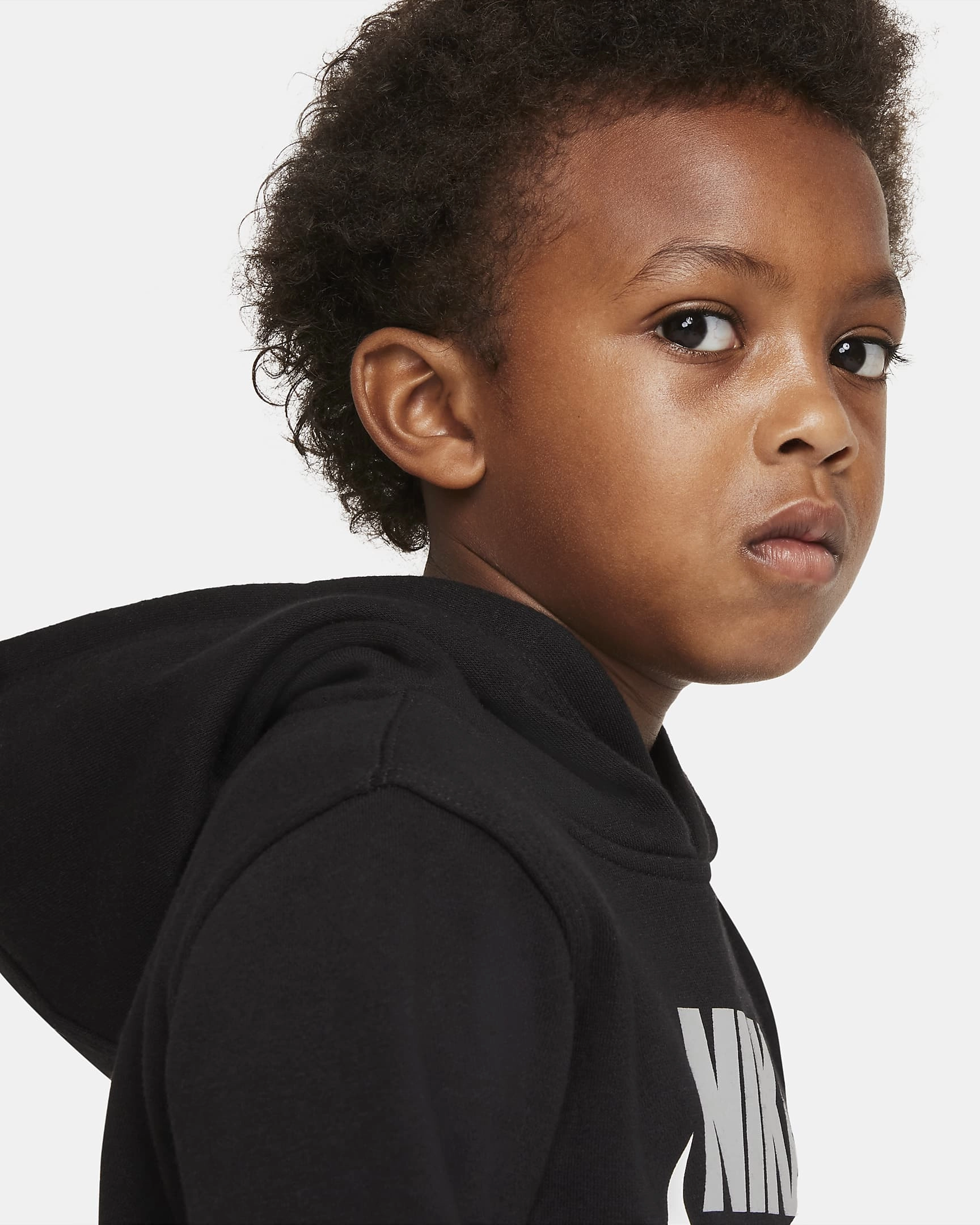 Sweat Nike Club Fleece Enfant - Noir/Blanc/Gris