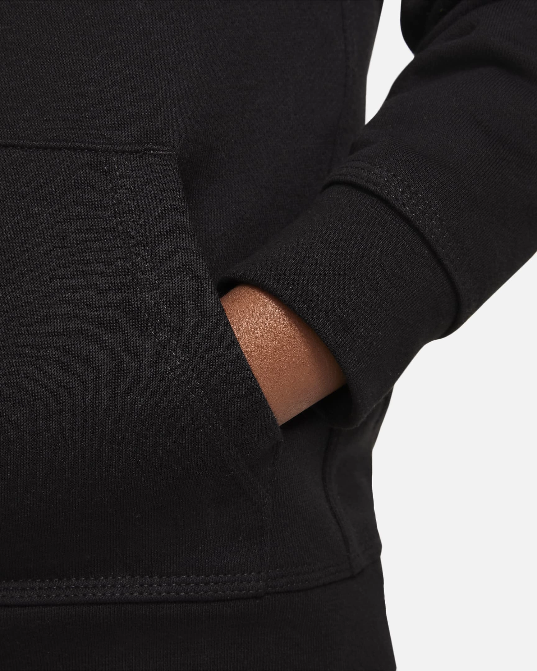 Sweat Nike Club Fleece Enfant - Noir/Blanc/Gris