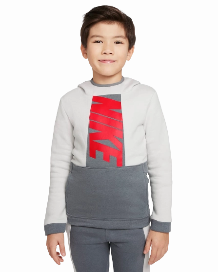 Sweat Nike Sportswear Ampliffy Enfant - Blanc/Gris/Rouge