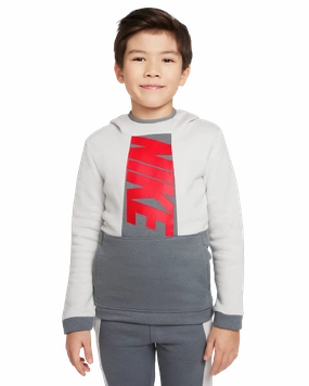 Sweat Nike Sportswear Ampliffy Enfant - Blanc/Gris/Rouge