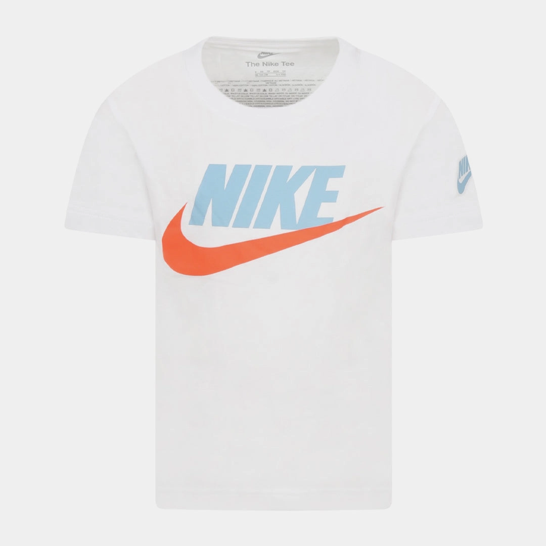 T-Shirt Nike Enfant - Blanc/Bleu/Orange