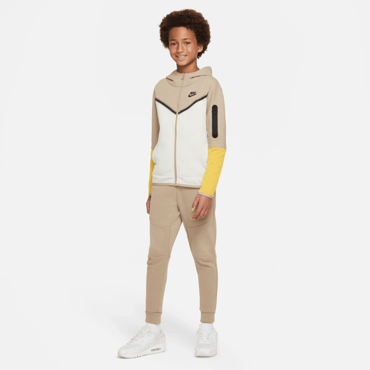 Veste Nike Tech Fleece Junior - Beige/Blanc/Jaune