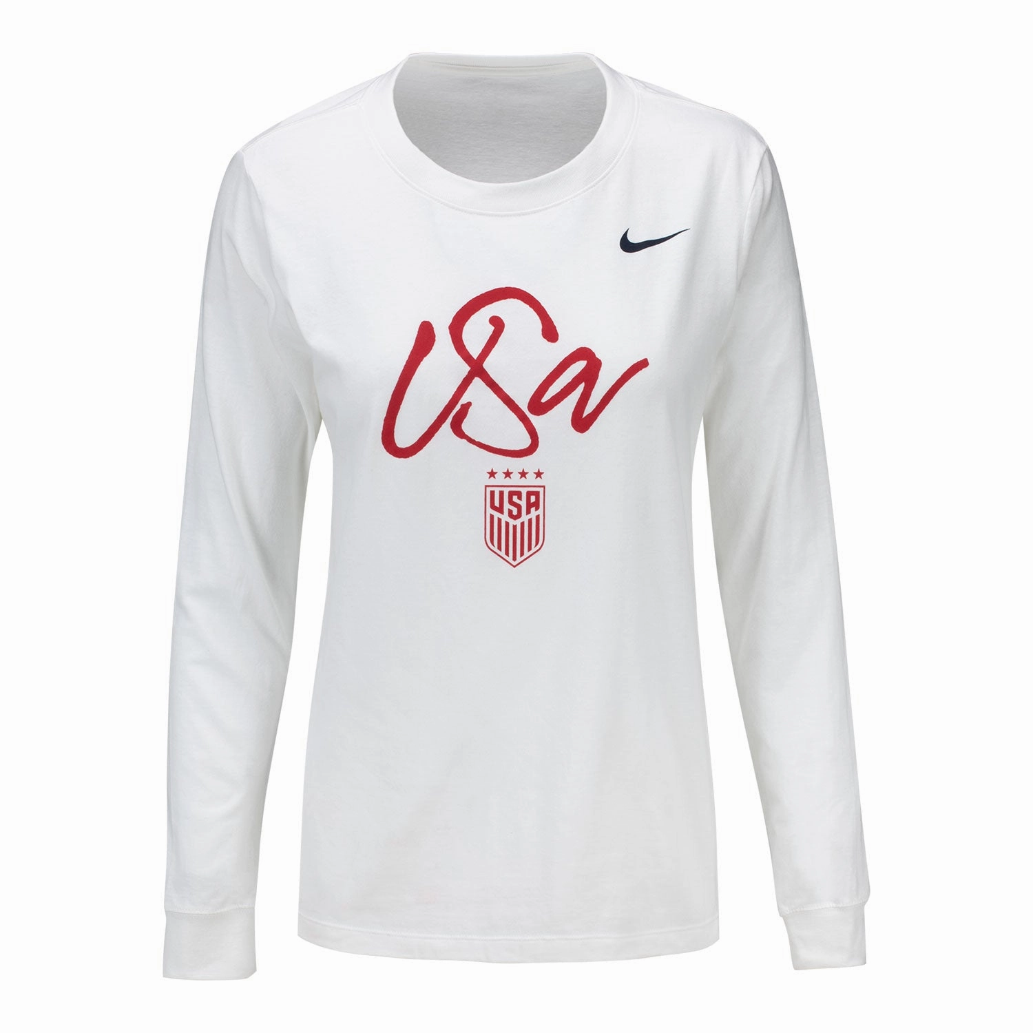 Women's Nike USWNT Script White Long Sleeve Tee