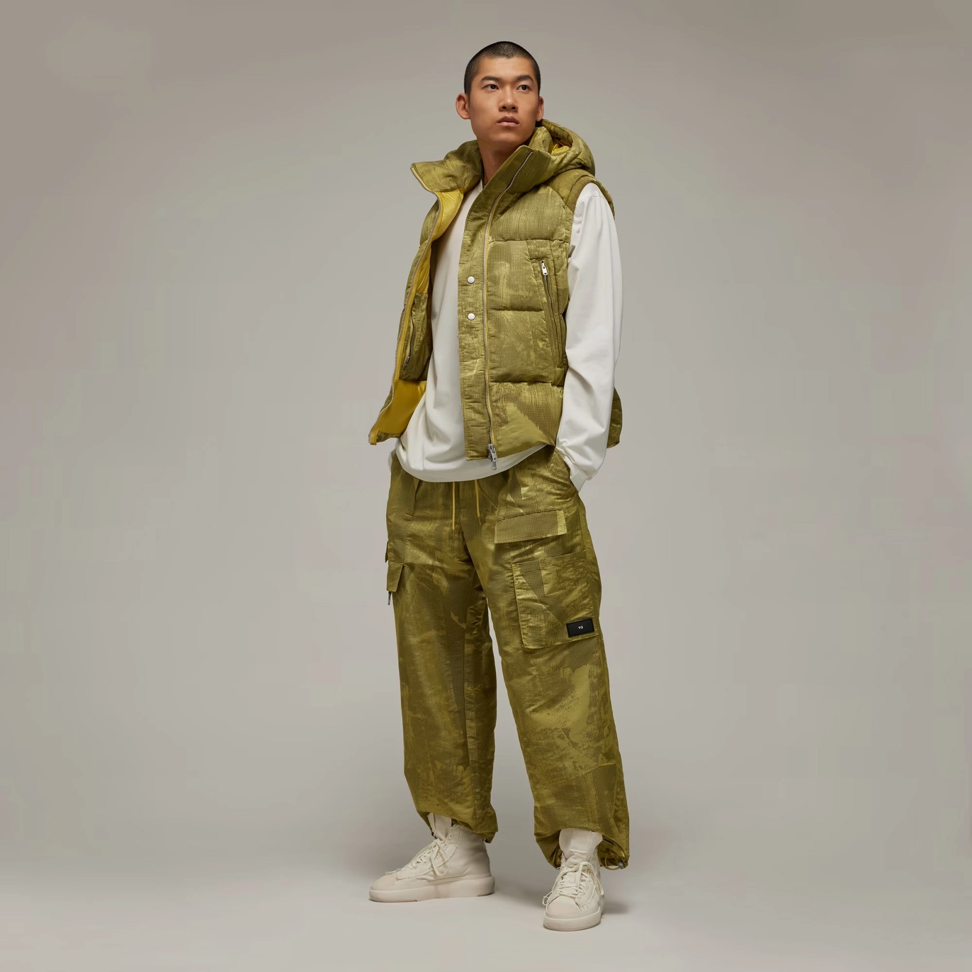 Y-3 | LINED JACQUARD RIPSTOP PANTS  { YELLOW/BLACK